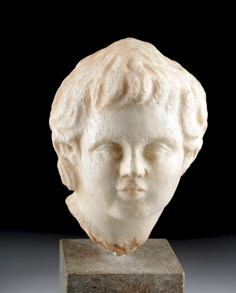 Appraisal: Roman Marble Head of a Youth Holiday Shipping Deadlines USA