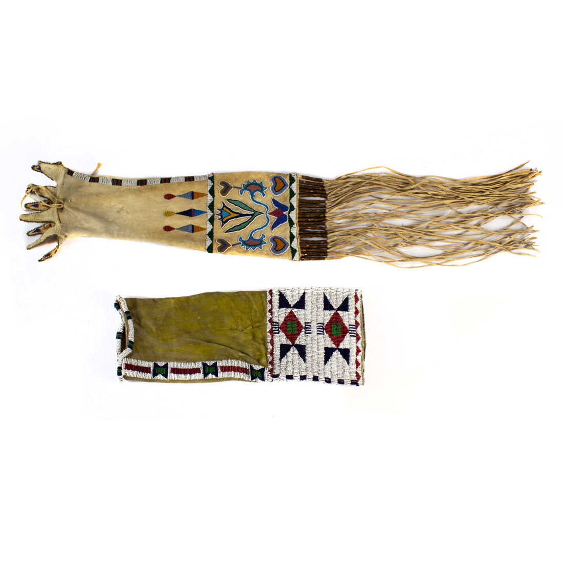 Appraisal: A LOT OF NATIVE AMERICAN BEADED ARM COVERINGS A Lot