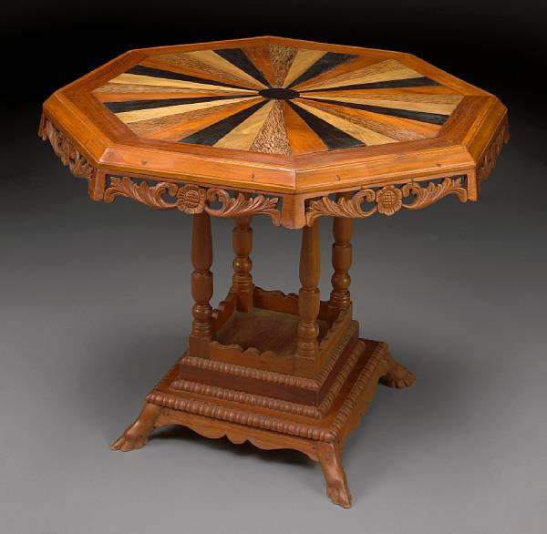 Appraisal: An Anglo Indian radial inlaid center table height in width