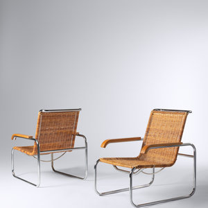 Appraisal: Marcel Breuer Hungarian American - Pair of B- Lounge ChairsThonet