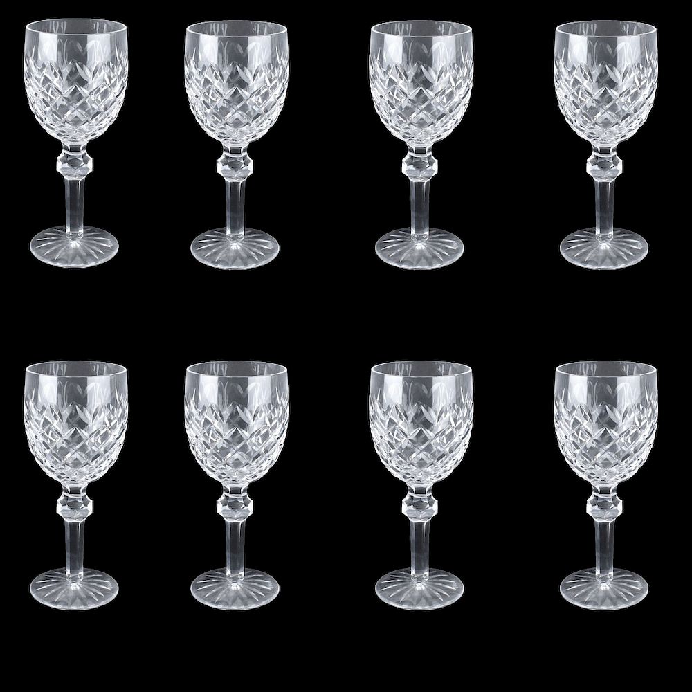 Appraisal: Waterford Powerscourt Water Goblets Lot of Eight Waterford Powerscourt Crystal