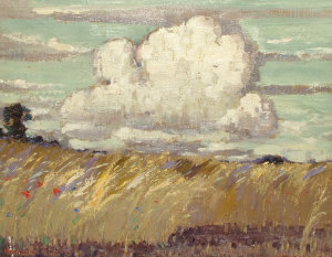 Appraisal: Norman Lloyd Australian ROI - - Clouds over fields oil