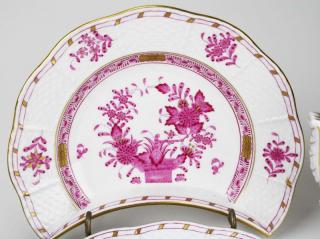 Appraisal: group of raspberry Herend porcelain incl Chinese Bouquet covered vegetable