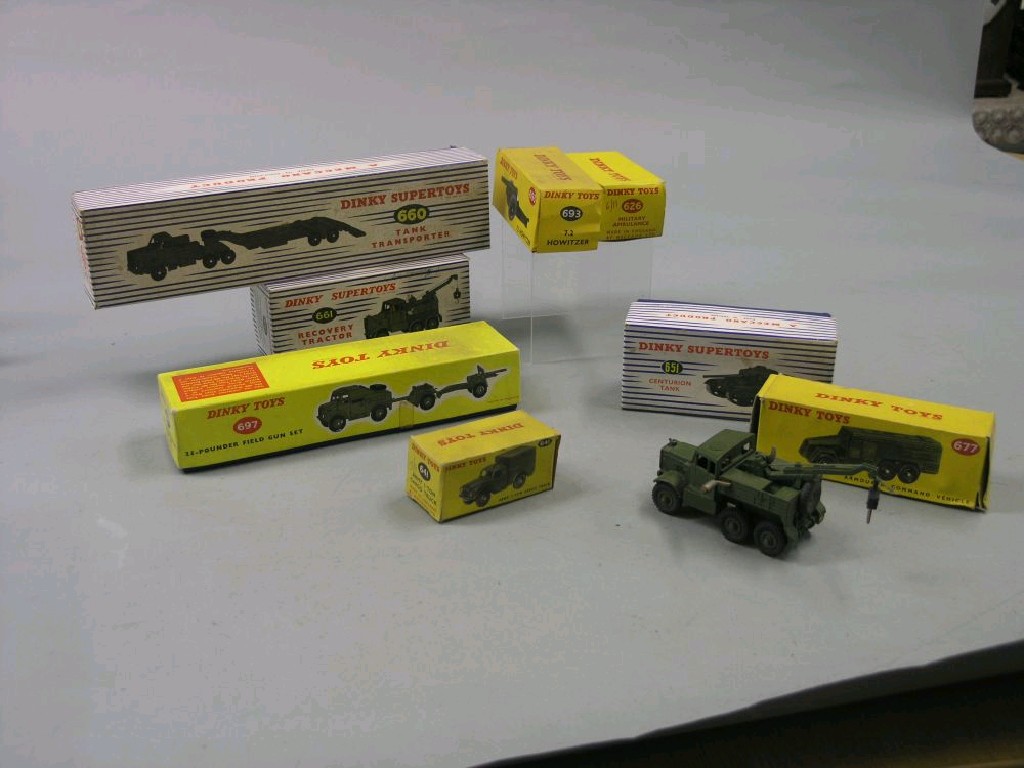 Appraisal: Dinky toys military series including field gun set Centurion Tank