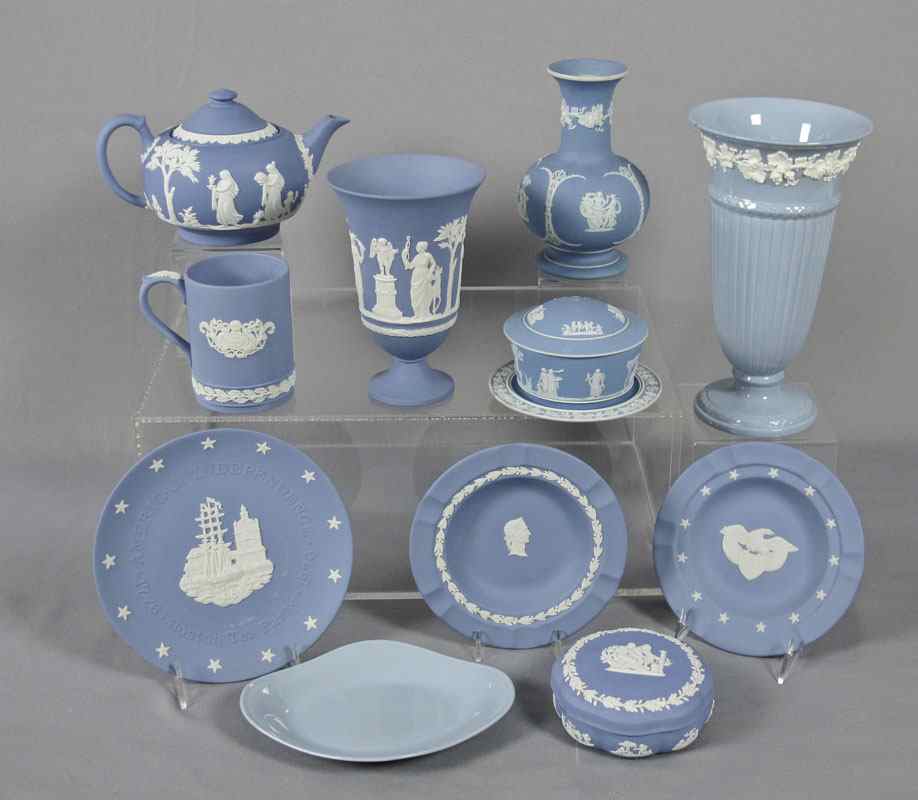 Appraisal: WEDGWOOD JASPER AND QUEENS WARE Approx pieces to include vases