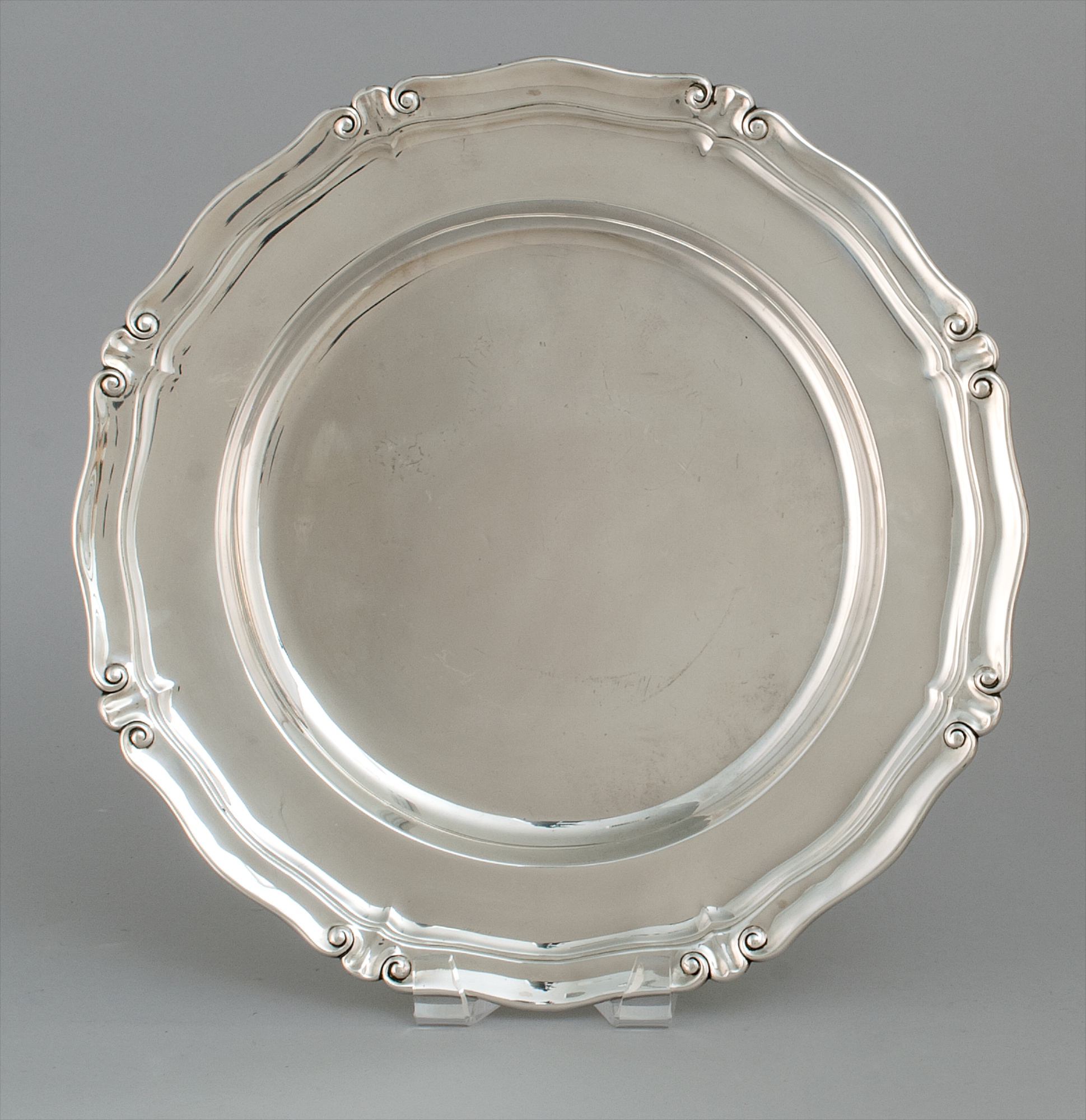 Appraisal: TIFFANY STERLING SILVER CHARGER Circa - In the Chippendale pattern