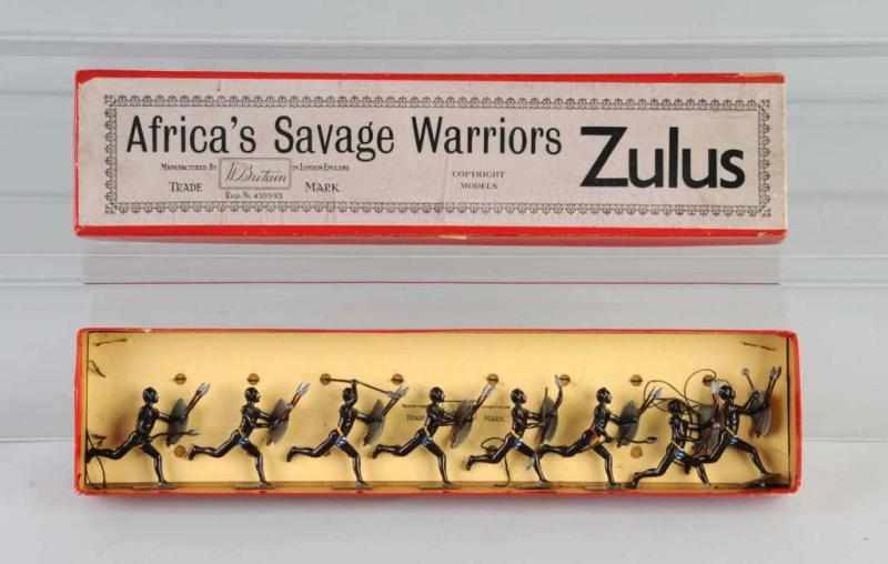 Appraisal: Britains Set Zulus of Africa Description Eight-piece set Britains Zulus