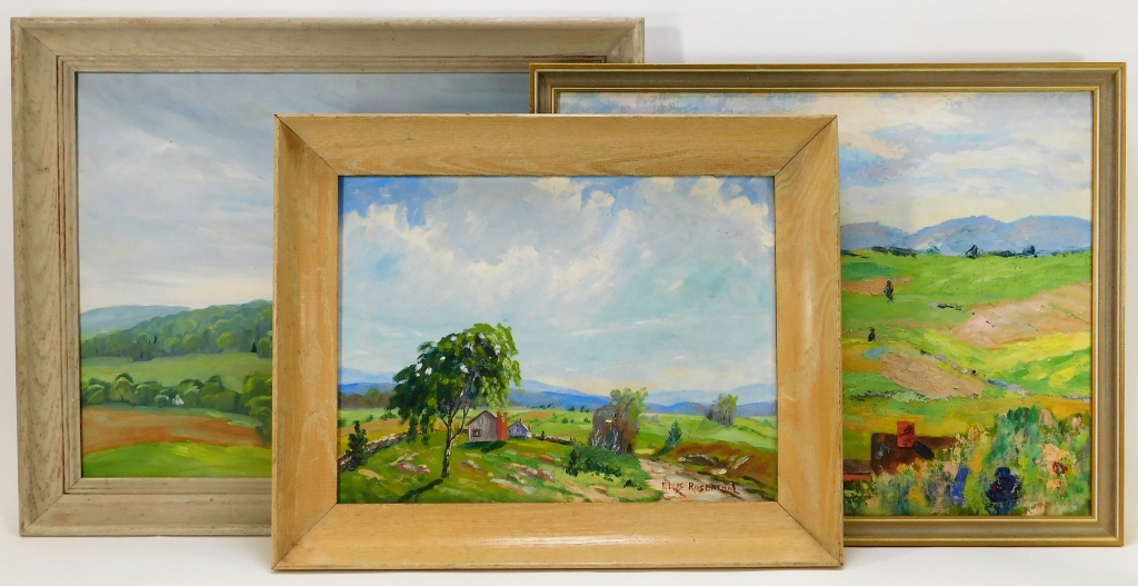 Appraisal: ELLIS ROSENTHAL NEW ENGLAND LANDSCAPE PAINTINGS Rhode Island Late th-Early