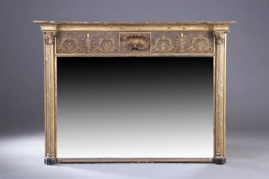 Appraisal: NEOCLASSICAL GILTWOOD OVER MANTLE MIRROR early th century as-is condition