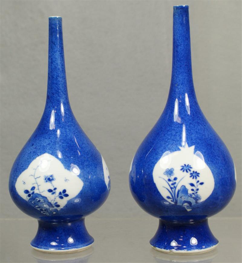 Appraisal: Pair of th c Chinese porcelain vases white reserves on