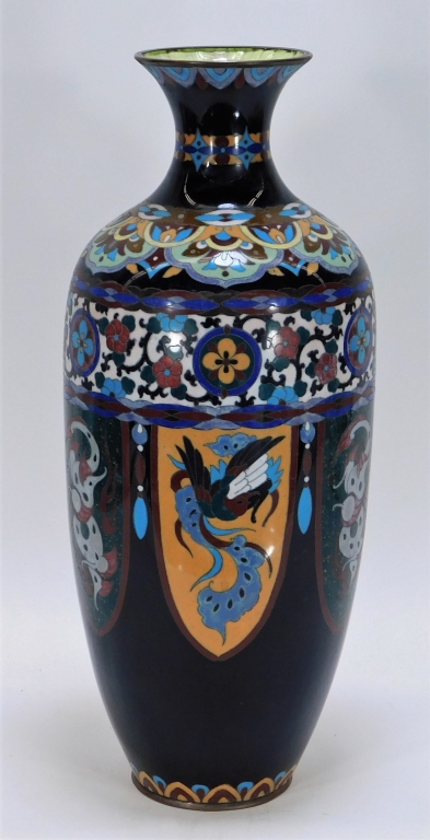 Appraisal: LARGE JAPANESE ART DECO CLOISONNE VASE Japan th CenturyBaluster form