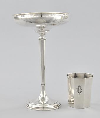 Appraisal: A Tall Weighted Sterling Silver Compote and an Octagonal Shot