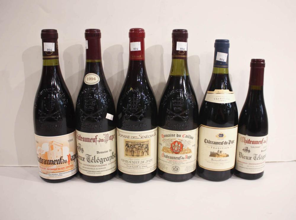 Appraisal: FRENCH CHATEAUNEUF-DU-PAPE RED RHONE WINE COLLECTION bottles bottles Barton Guestier