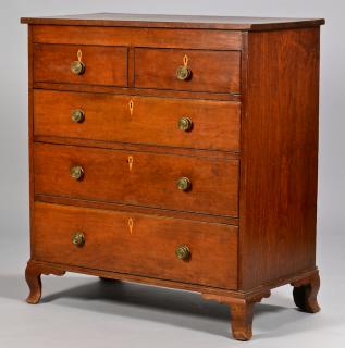 Appraisal: East TN Walnut Chest of Drawers Ogee Feet East Tennessee