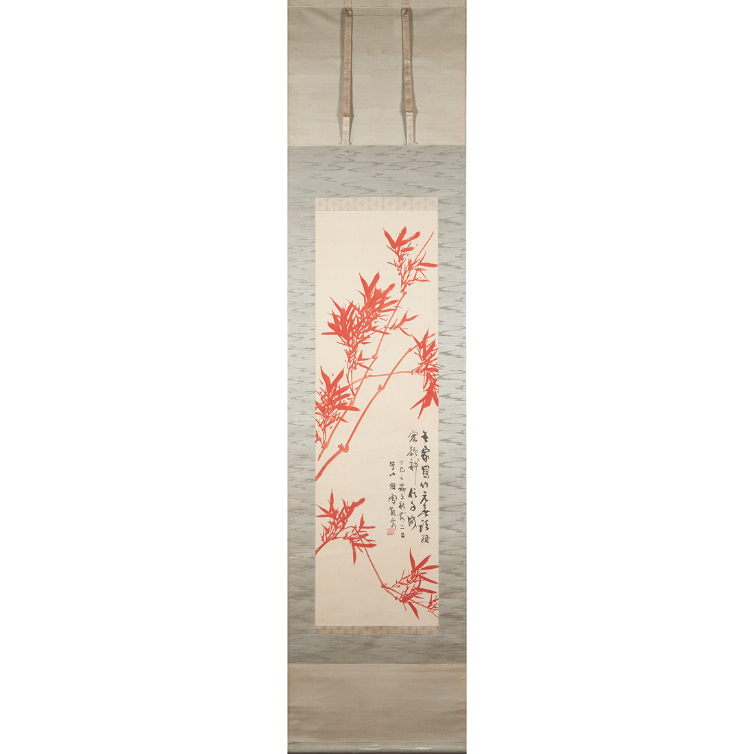 Appraisal: JAPANESE SCHOOL - RED BAMBOO Japanese school - Red bamboo