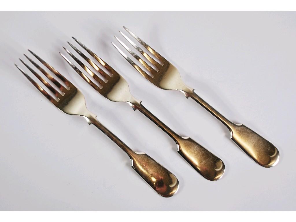 Appraisal: SET OF SIX GEORGE V FIDDLE PATTERN SILVER DESSERT FORKS