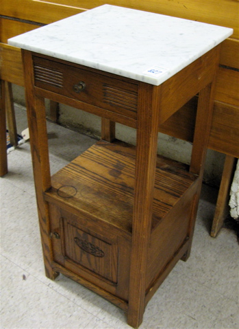 Appraisal: TWO-TIER OAK NIGHTSTAND Belgian early th century having a square