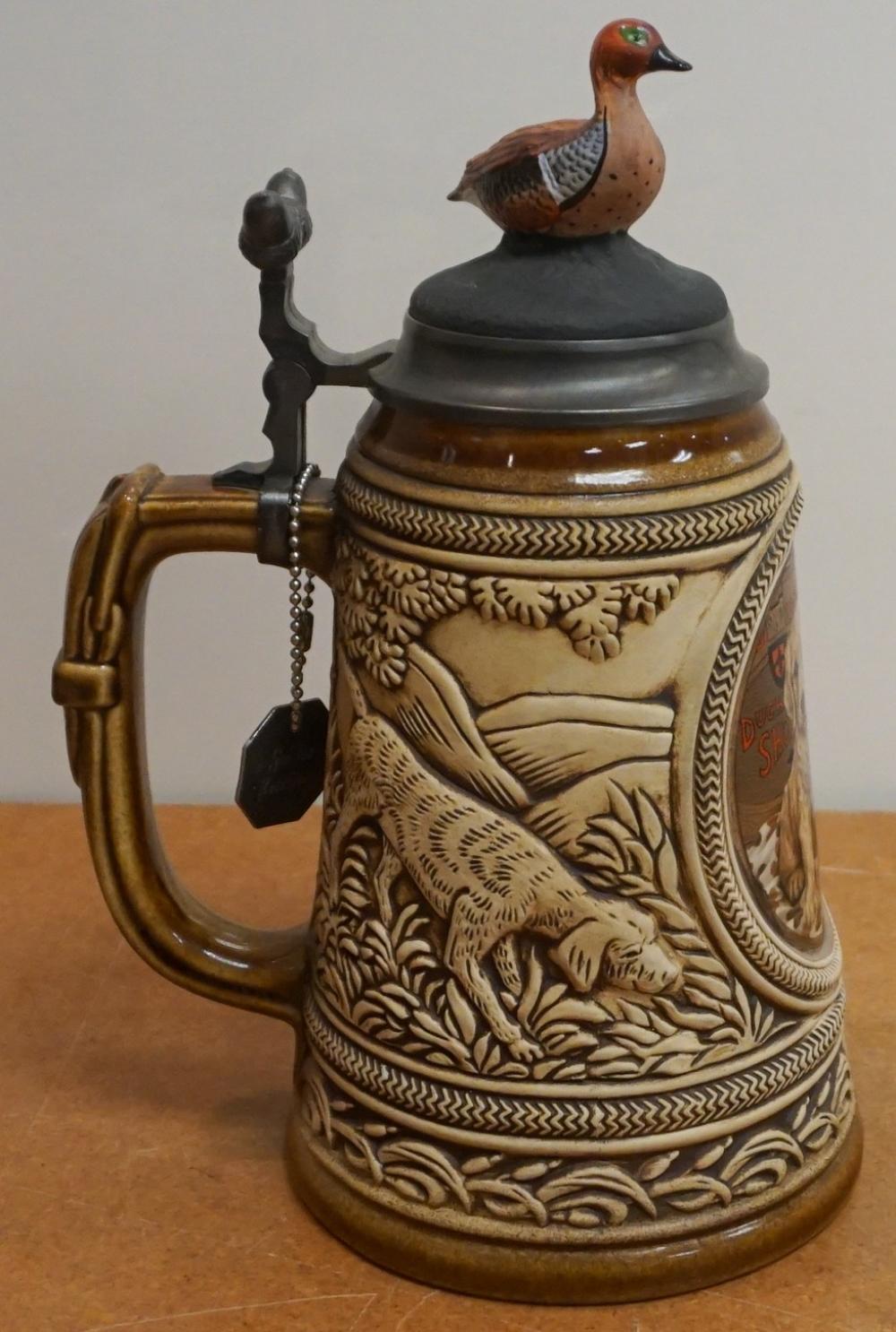 Appraisal: S P Gertz 'Golden Retriever' Pewter Mounted Stein