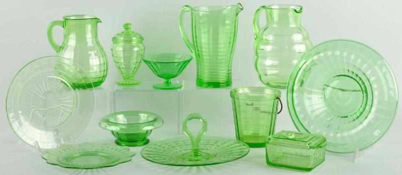 Appraisal: Lot of Over Pieces of Green Depression Glass Description Includes