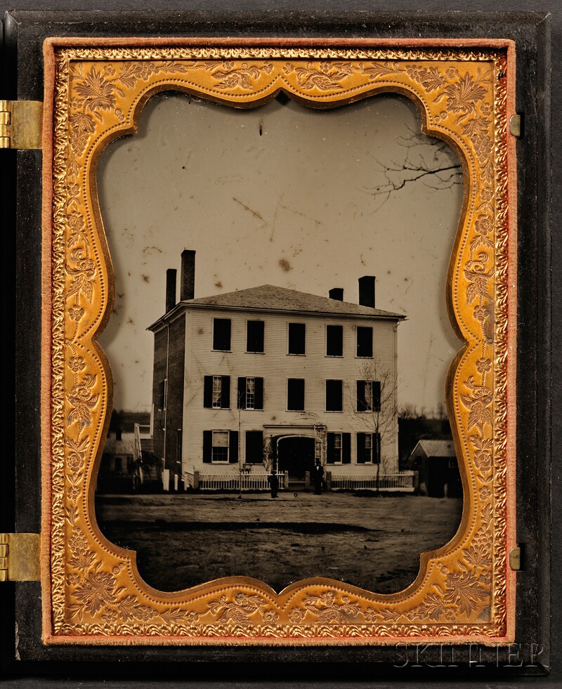 Appraisal: Half Plate Ambrotype of a Three-story Federal House in a