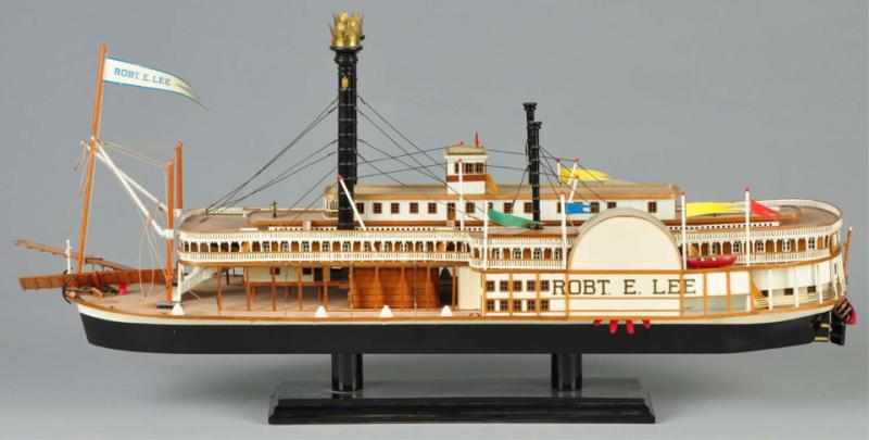 Appraisal: Contemporary Robert E Lee Paddlewheel Boat Model Description Plastic wood