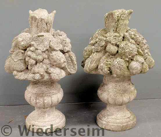 Appraisal: Pair of cast stone garden ornaments in the form of