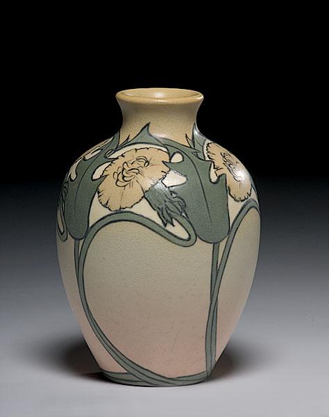 Appraisal: ROOKWOOD VELLUM VASE BY ANNA MARIE VALENTIEN American in vellum