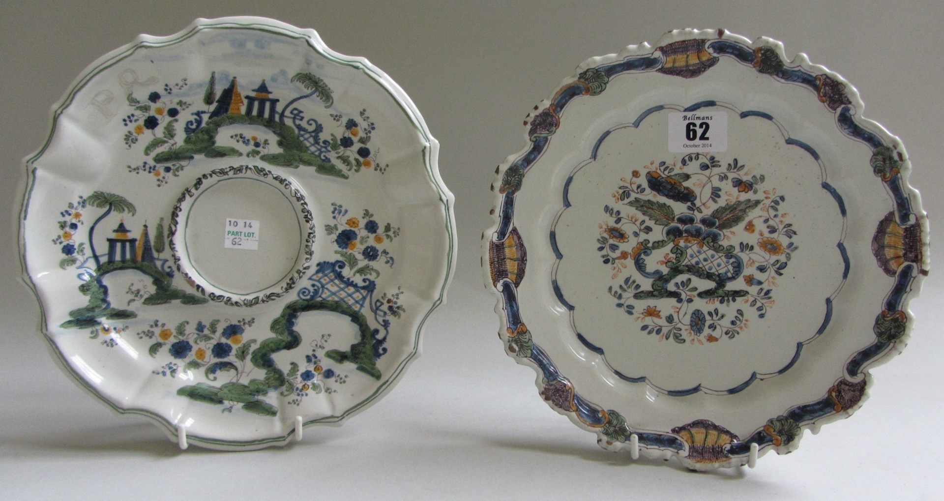 Appraisal: A Le Nove faience Pasquale Antonibon shaped plate and stand