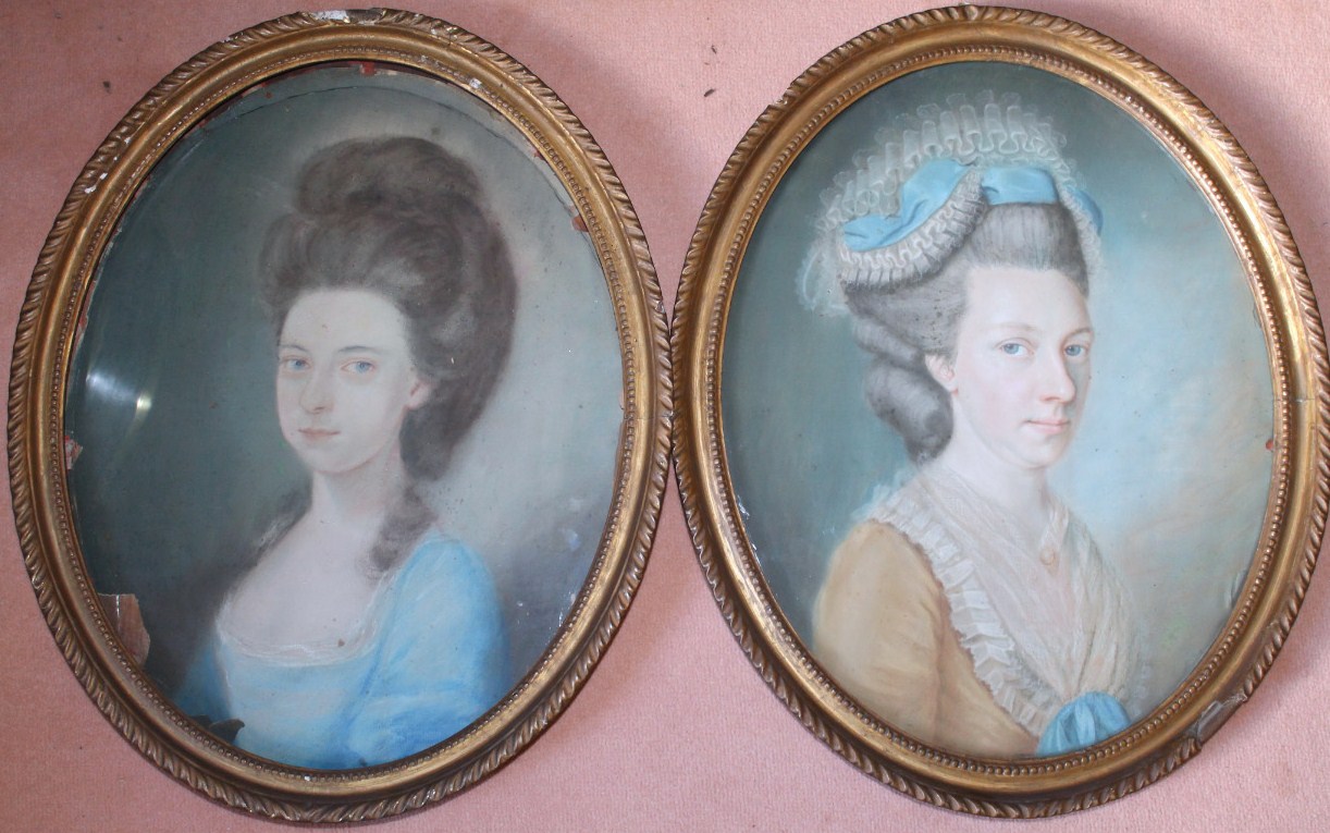 Appraisal: Early thC English School Portraits of ladies being the wife