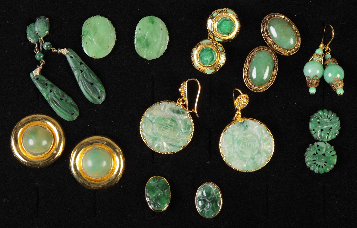 Appraisal: Pair Jadeite Earrings