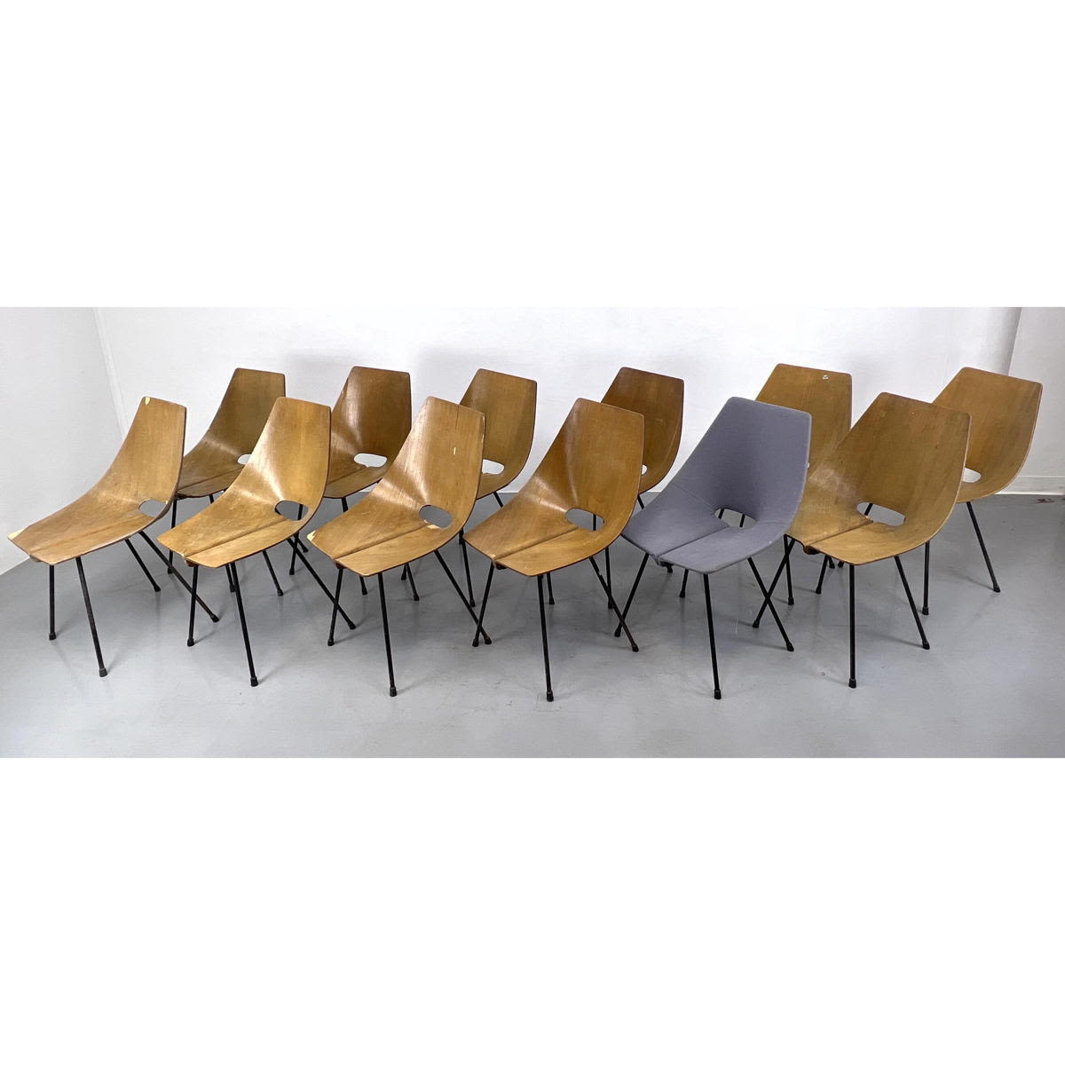 Appraisal: SCC Societa Compensati Curvati 's chairs one restored Dimensions H