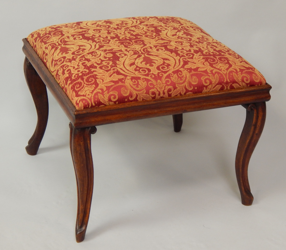 Appraisal: A Victorian mahogany stool with drop-in seat moulded frame and