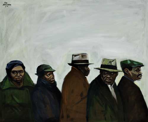 Appraisal: DON MCILVANE - Breadline Oil on canvas x mm x