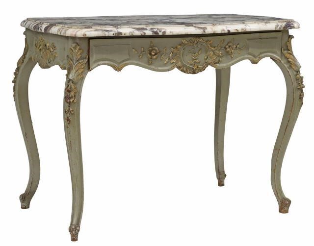 Appraisal: French Louis XV style painted writing table late th c