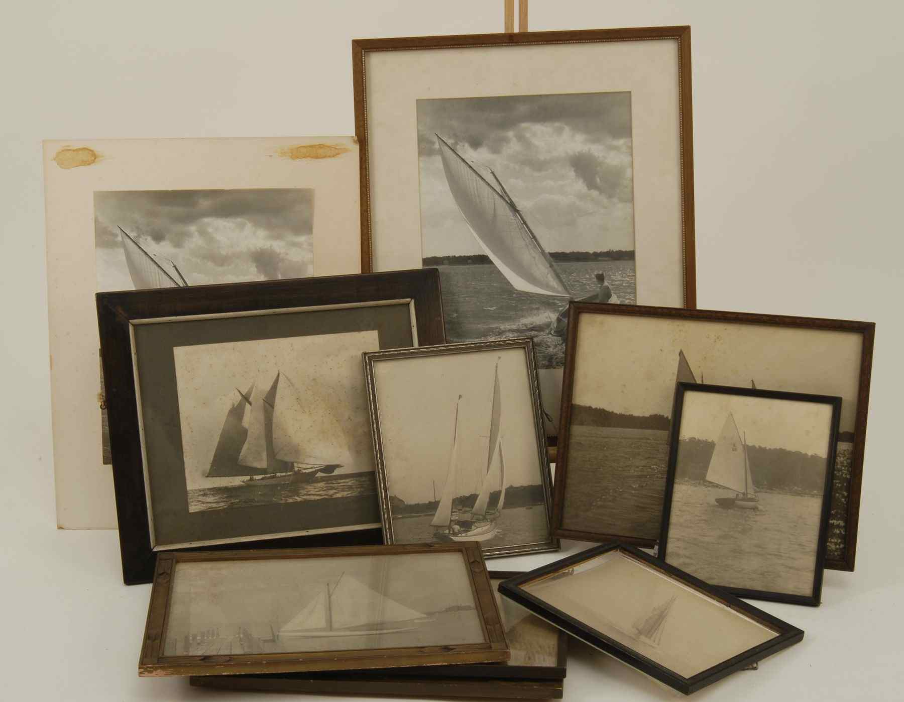 Appraisal: COLLECTION OF TEN SMALL BOAT AND YACHT BLACK AND WHITE