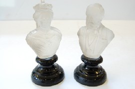 Appraisal: TWO VICTORIAN FROSTED GLASS BUSTS OF QUEEN VICTORIA AND PRINCE