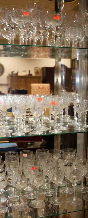 Appraisal: Continental etched crystal partial stemware set Estimate - No condition