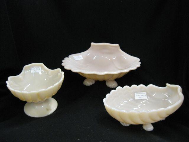 Appraisal: pcs Cambridge Crown Tuscany Glassware large small shell compotes and