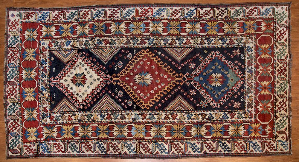 Appraisal: Antique Kazak Rug approx x Azerbaijan circa Condition Wool foundation