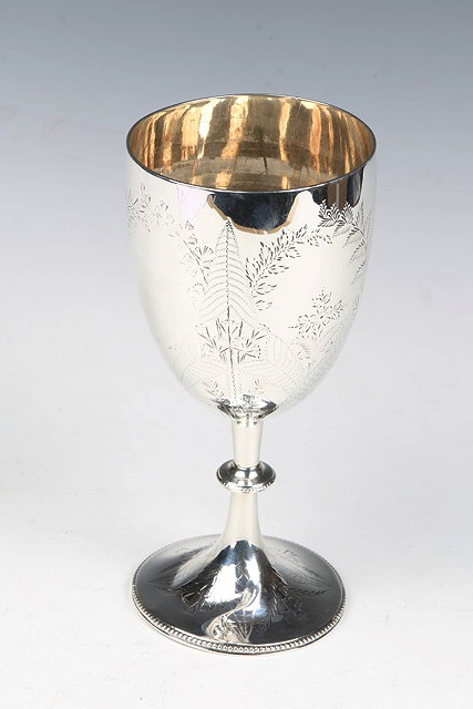 Appraisal: A VICTORIAN SILVER GOBLET with tapering bowl flared foot and