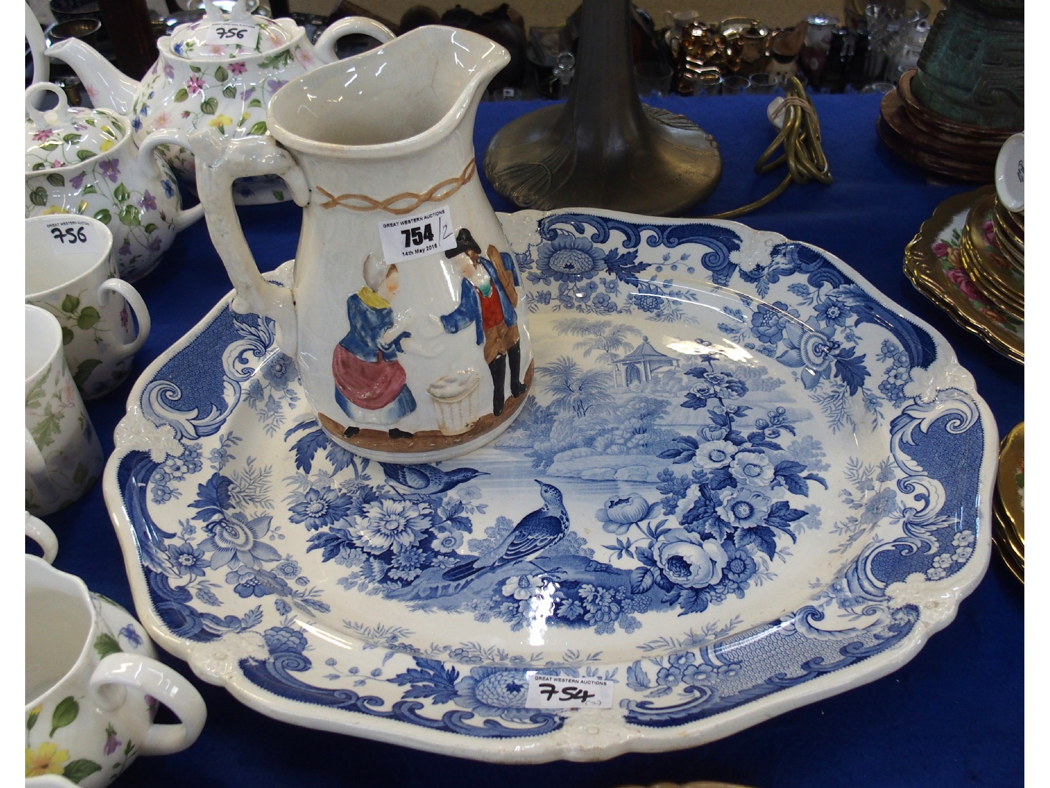 Appraisal: Bells Villa Scenery blue and white platter and a Glasgow