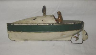 Appraisal: An early Bing racing motor boat in tin painted white