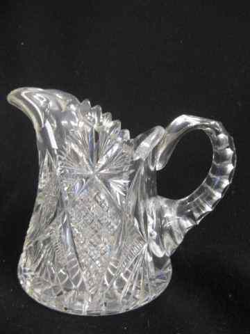 Appraisal: Brilliant Period Cut Glass Creamer Pitcher diamond cross-hatching ray design