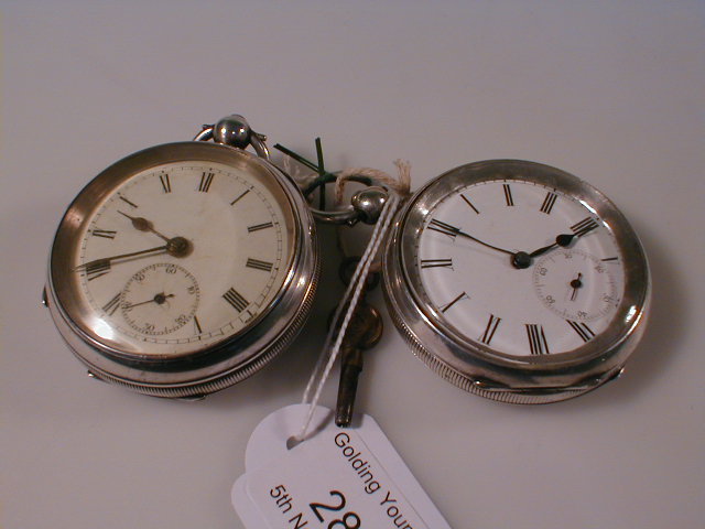 Appraisal: Two silver pocket watches