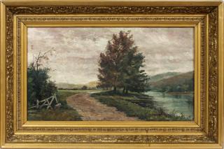 Appraisal: AMERICAN OIL ON CANVAS CIRCA H W LANDSCAPE Impressionist landscape