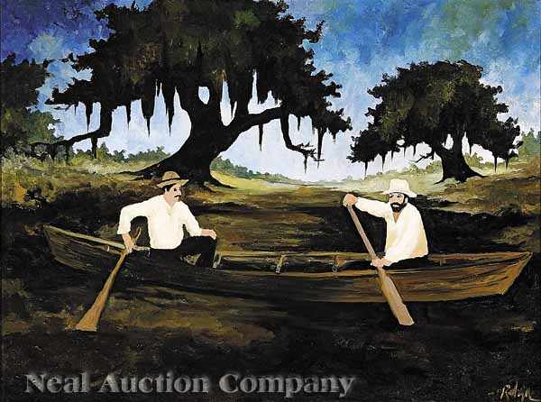 Appraisal: George Rodrigue American Louisiana b The Bayou Side oil on