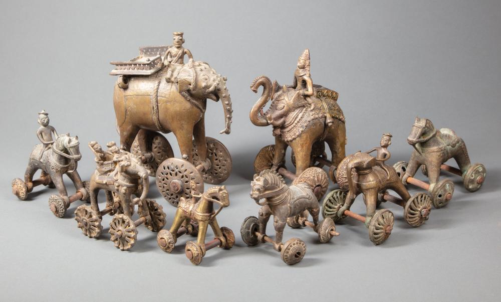 Appraisal: Collection of Eight Indian Brass Hindu Temple Toys th early