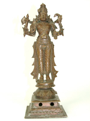 Appraisal: An Indian bronze figure of a standing multi armed deity