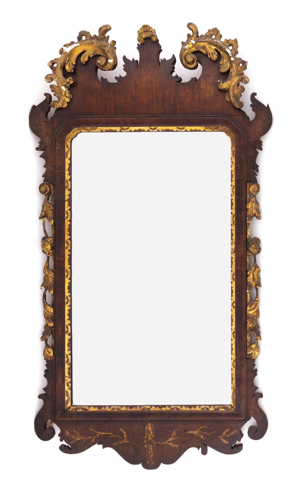 Appraisal: CHIPPENDALE PARCEL-GILT LOOKING GLASS SECOND QUARTER OF THE TH CENTURY