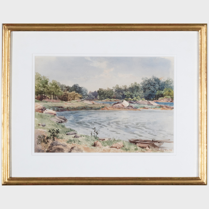 Appraisal: William Louis Sontag - Row Boat in a Cove Watercolor